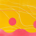 Yellow–Pink Abstract Waves- Abstract Tempered Glass Wall Art