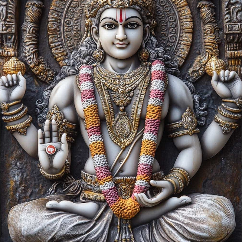 Eternal Vishnu- Hinduism Tempered Glass Wall Art