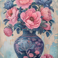 Floral Vase II- Abstarct Tempered Glass Wall Art