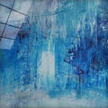 Artronauts Art Glass Print Blue Abstract Square