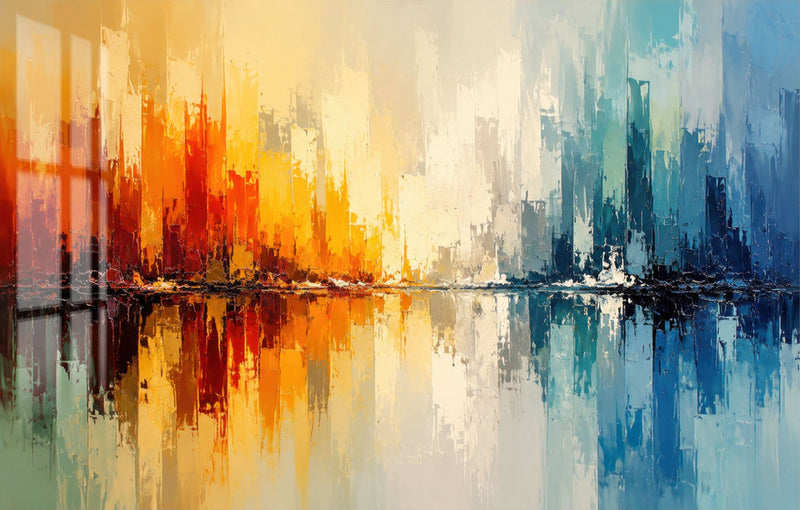 Fire and Ice Reflection Glass Wall Art
