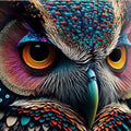 Artronauts Glass Print Colourful Owl