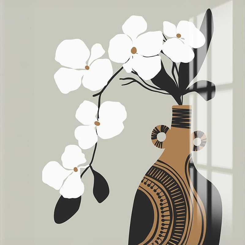 Artronauts Glass Print White Orchid Form– Bohemian Tempered Glass Wall Art