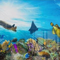 Artronauts Glass Print 92x36cm Aqua Panoramic Glass Wall Art
