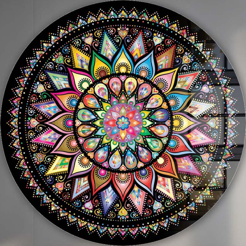 Floral Spiral - Rounded Glass Wall Art