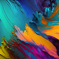 Artronauts Glass Print Colourful Abstract Painting