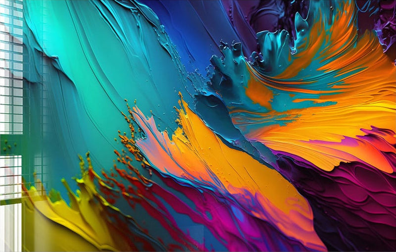 Artronauts Glass Print Colourful Abstract Painting