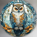 Stained Owl - Rounded Glass Wall Art