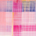 Pink Grid II - Abstract Tempered Glass Wall Art