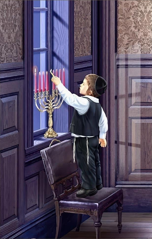 First Candle- Judaism Tempered Glass Wall Art