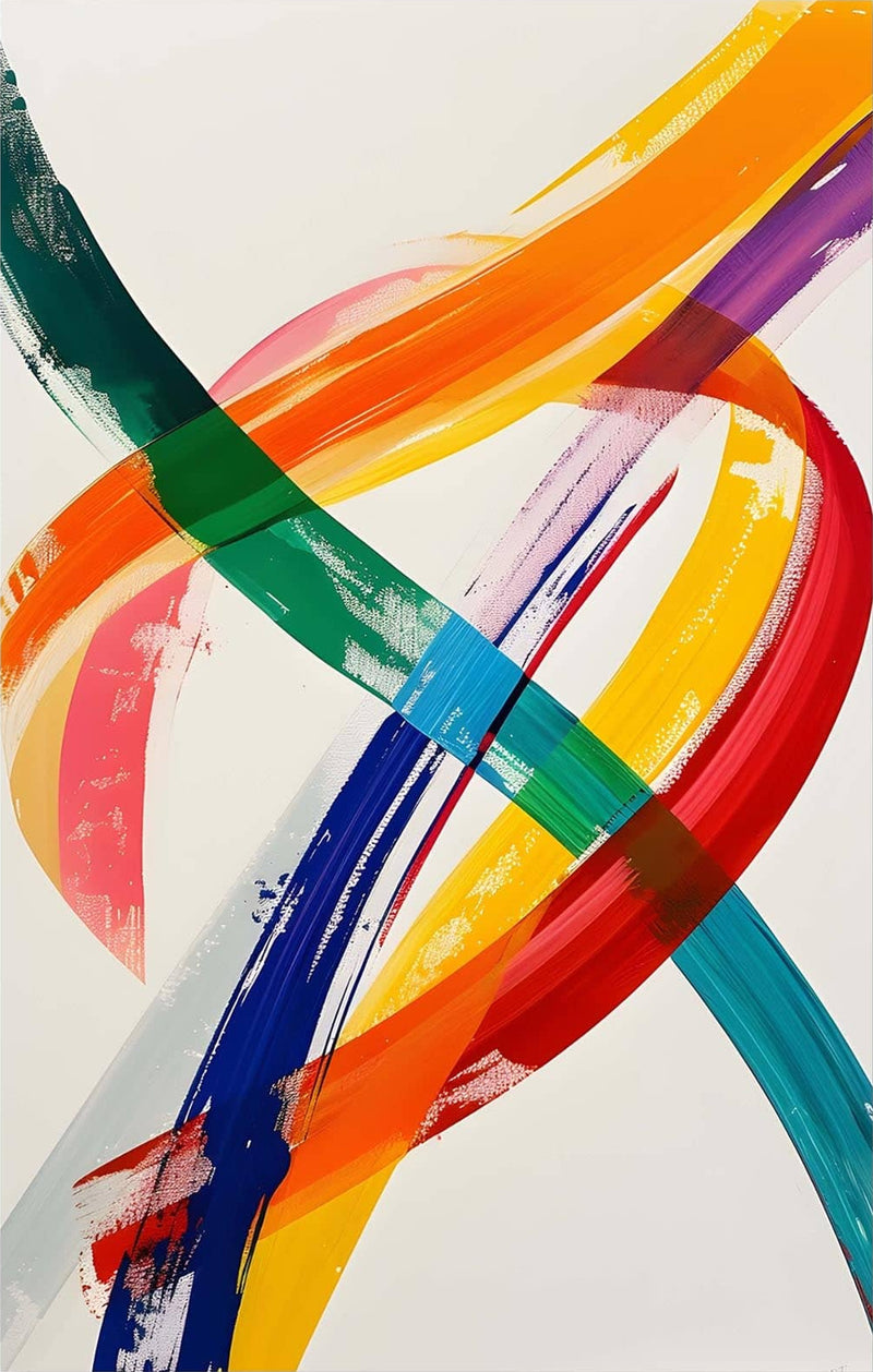 Swirl Strokes - Abstract Tempered Glass Wall Art