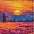 Artronauts Art Glass Print The Sunset Painting