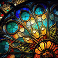 Artronauts Glass Print Colourful Slice Stained Glass Effect
