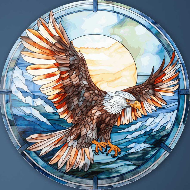 Stained Eagle - Rounded Glass Wall Art