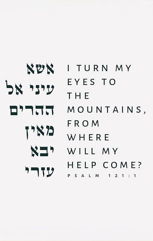 Psalm 121- Judaism Tempered Glass Wall Art