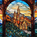 Artronauts Glass Print Castle Stained Glass Effect