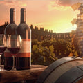 Artronauts Glass Print Red Wine & Sunset