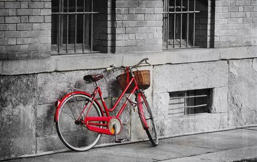 Artronauts Art Glass Print Red Bicycle Glass Wall Art