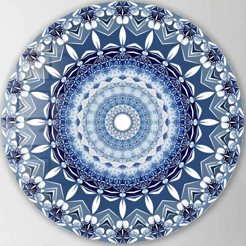 Blue Continuum - Rounded Glass Wall Art