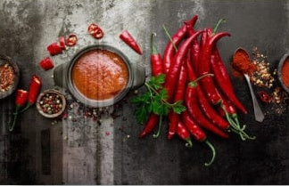 Artronauts Art Glass Print Red Peppers