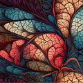 Artronauts Glass Print Red & Blue Floral Abstract
