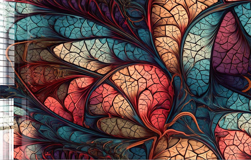 Red & Blue Floral Abstract