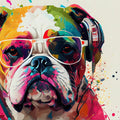 Artronauts Glass Print Coloured Bulldog