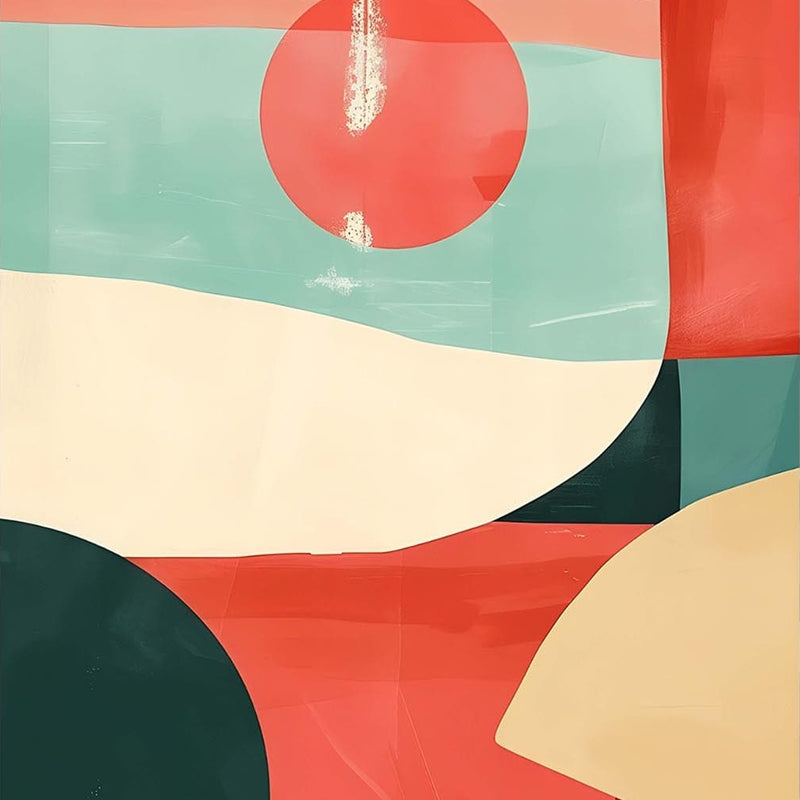 Abstract Horizon Shapes- Tempered Glass Wall Art