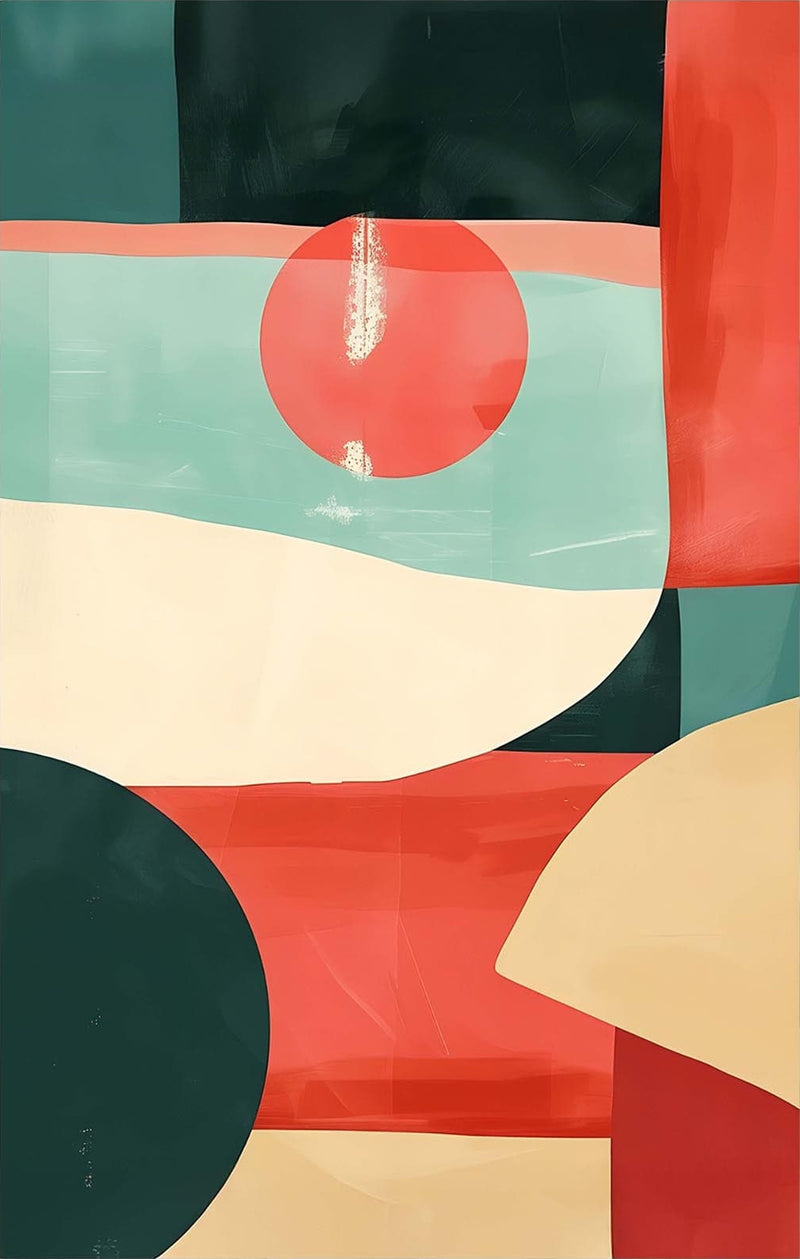 Abstract Horizon Shapes- Tempered Glass Wall Art