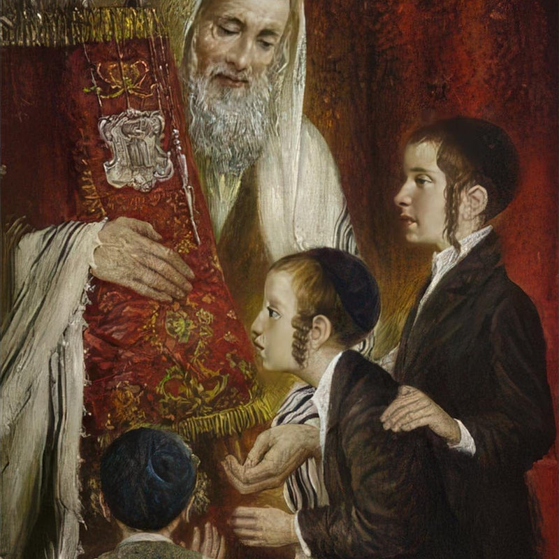 Rabbi Teaching- Judaism Tempered Glass Wall Art
