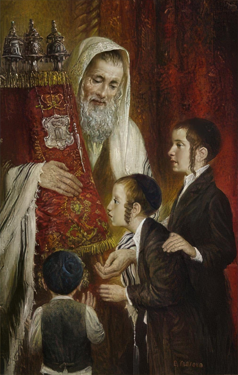 Rabbi Teaching- Judaism Tempered Glass Wall Art