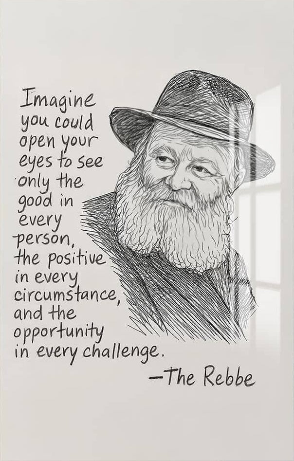 Rebbe Wisdom- Judaism Tempered Glass Wall Art