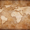 Artronauts Art Glass Print Aged World Map