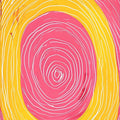 Abstract Pink & Yellow Spiral- Tempered Glass Wall Art
