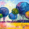 Artronauts Art Glass Print Colourful Trees II