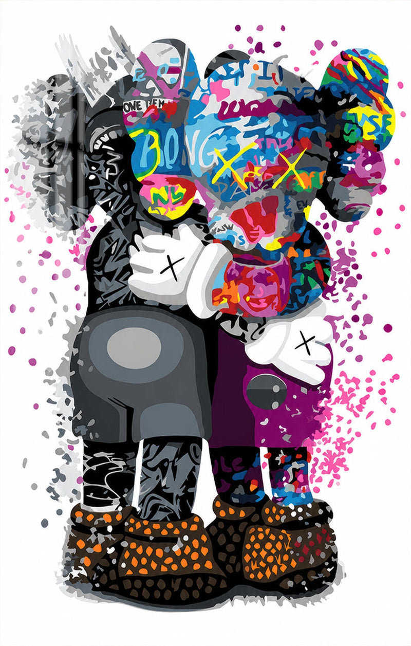 Graffiti Companions Glass Wall Art