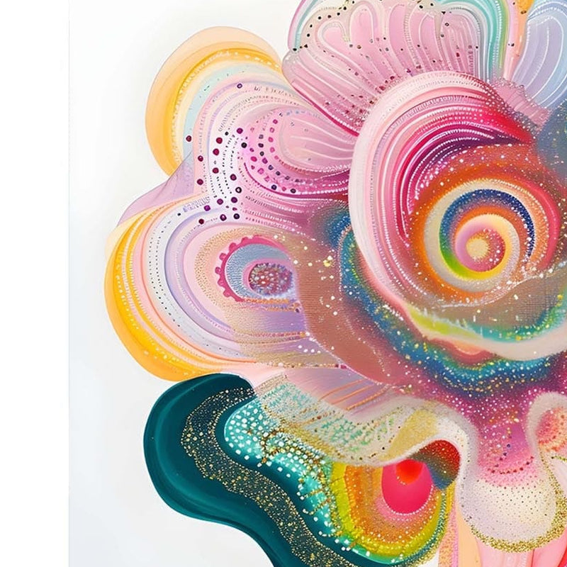 Colour Bloom- Abstract Tempered Glass Wall Art