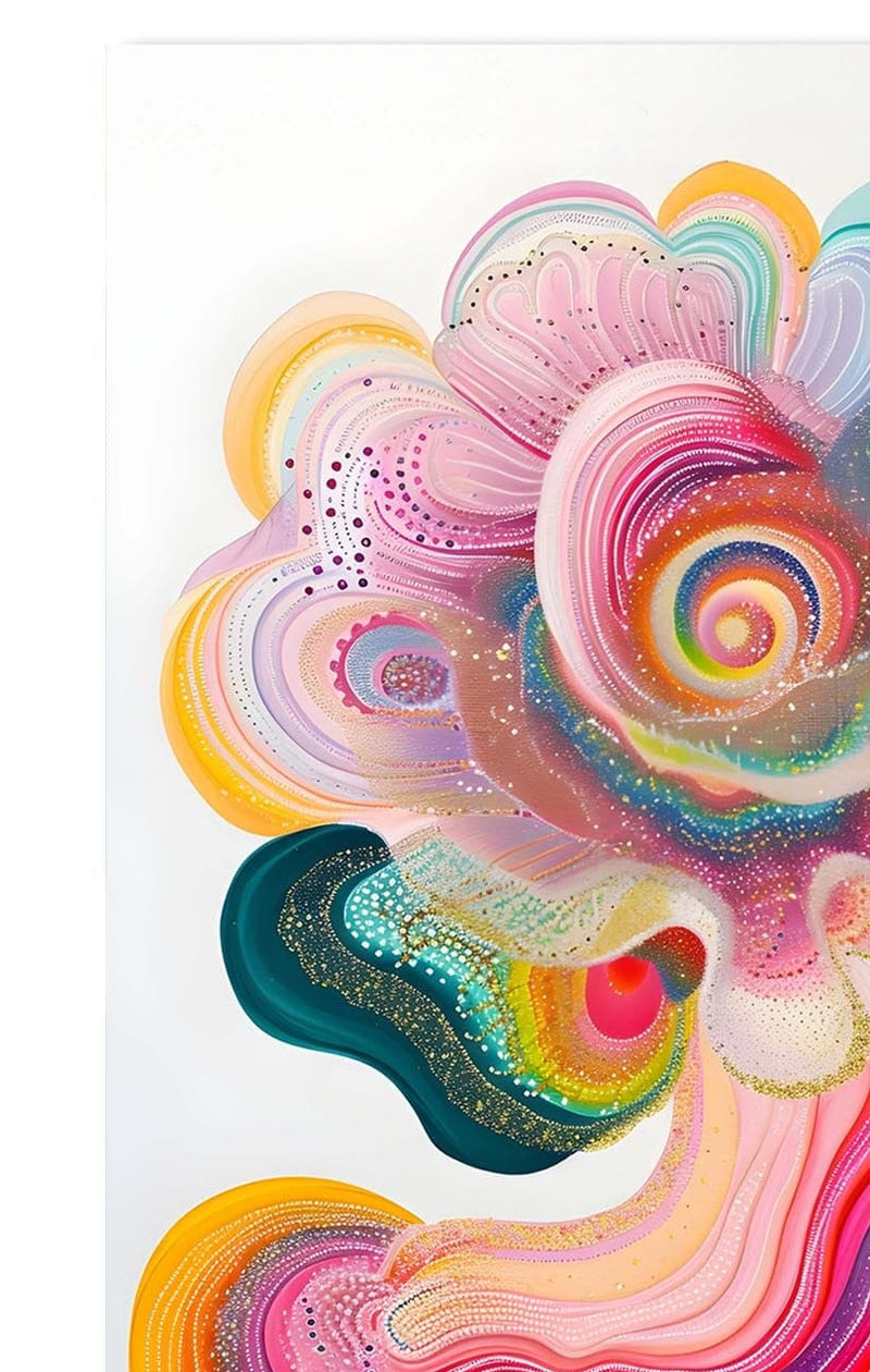 Colour Bloom- Abstract Tempered Glass Wall Art