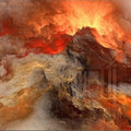 Artronauts Glass Print Red Apocalypse