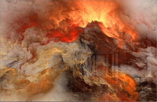 Artronauts Glass Print Red Apocalypse