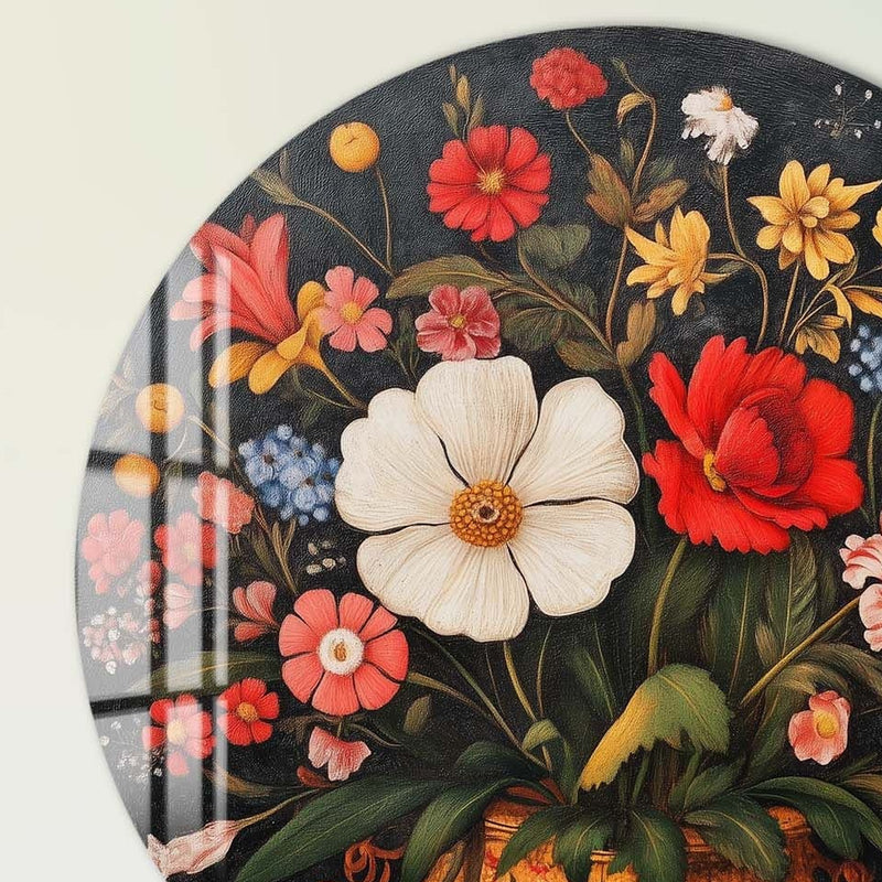 Flowers - Rounded Glass Wall Art
