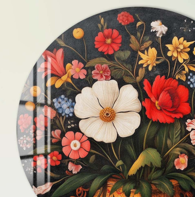Flowers - Rounded Glass Wall Art