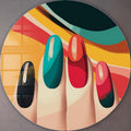 Polished Gesture - Rounded Glass Wall Art