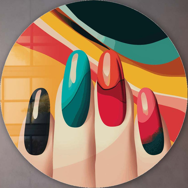 Polished Gesture - Rounded Glass Wall Art