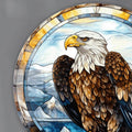 Stained Eagle III - Rounded Glass Wall Art