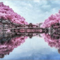 Artronauts Art Glass Print Pink Landscape