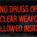 Artronauts Glass Print No Drugs or Nuclear Weapons