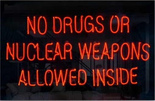Artronauts Glass Print No Drugs or Nuclear Weapons