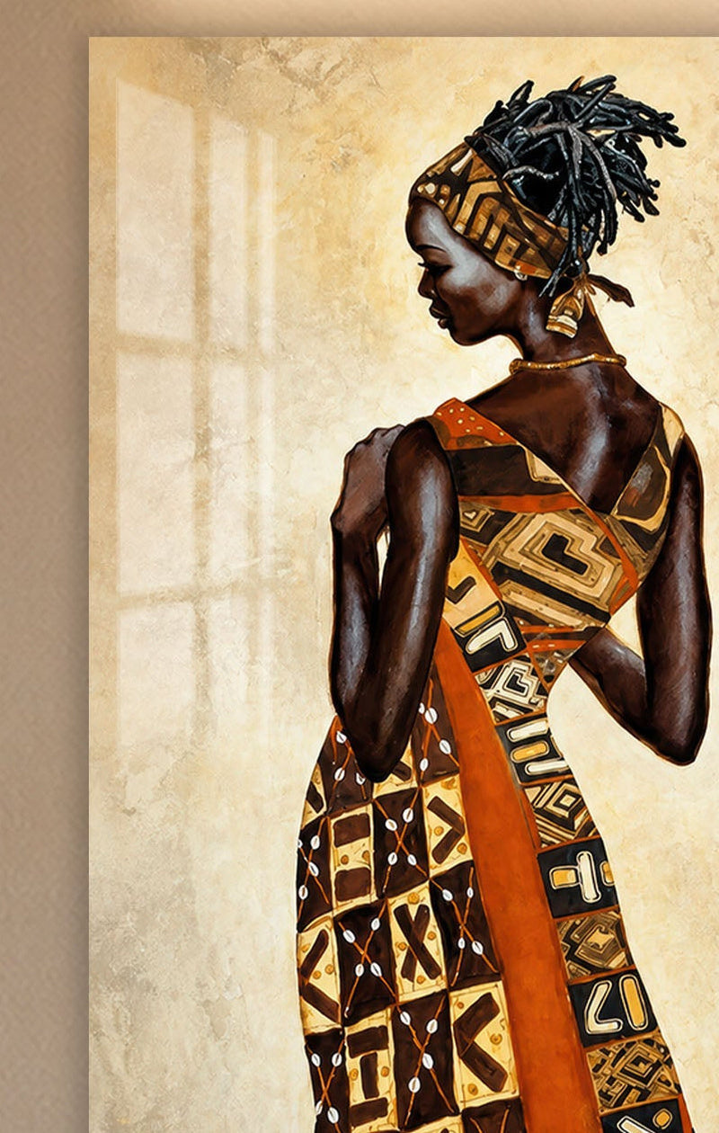 African Elegance Glass Wall Art