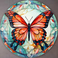 Stained ButterfIy VII - Rounded Glass Wall Art